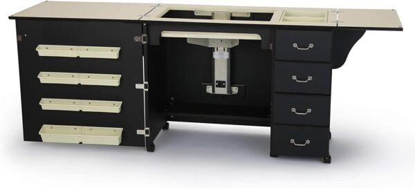 1baff09a8eb84a56bd49bd7fdf2d5160 353 Norma Jean Sewing Cabinet for Sturdy Sewing, Cutting, Quilting, and Crafting with Storage and Airlift, Black Finish