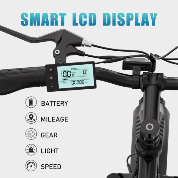 BK3M 500W Electric Bike, 26′′x3.0′′, 36V/15Ah, Shimano 7-Speed, Carbon Steel, IP54 Waterproof
