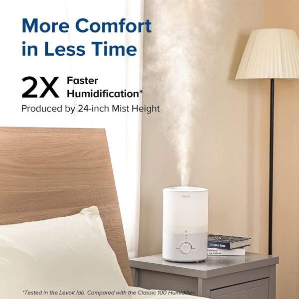 Humidifiers for Bedroom Baby, Sprout Evaporative with Dual Filters for Air & Water, Separate Sensor, Adjustable No Blue Nightlight, Auto Dry, Smart Control & Alexa, Auto Mode, 3.8L Tank for 36H
