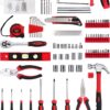 KINGTOOL Home Tool Set Kit – 286 PCS Home Auto Repair Tool Kit with Rolling Tool Box, Mechanic Tool Sets with 21V Max Cordless Power drill, Perfect for Homeowner, Diyer, Handyman