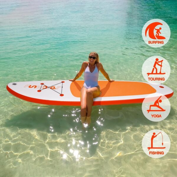 1bdc54b9c69a474ba4059418c7781a63 FunWater Inflatable Ultra-Light Stand Up Paddle Board for All Skill Levels with Premium SUP Paddleboard Accessories,Non-Slip Comfort Deck for Youth & Adults