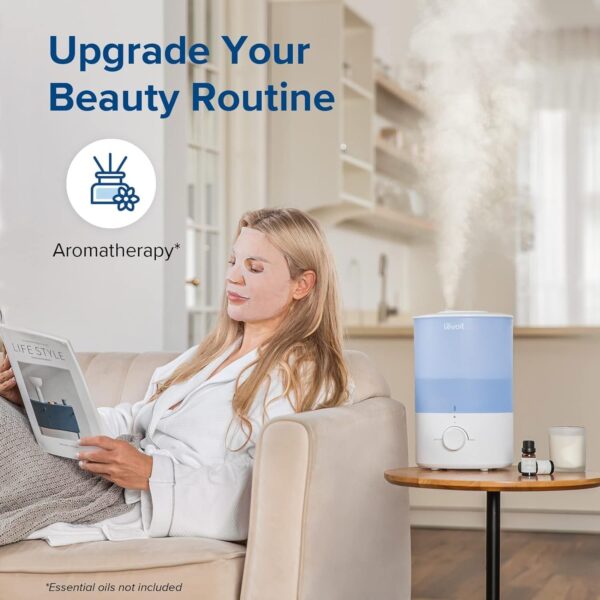 Humidifiers for Bedroom Baby, Sprout Evaporative with Dual Filters for Air & Water, Separate Sensor, Adjustable No Blue Nightlight, Auto Dry, Smart Control & Alexa, Auto Mode, 3.8L Tank for 36H