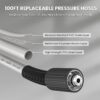 Pressure Washer Pro, Electric Wall Mount Power Washer with 100FT Retractable Pressure Hoses, 3300PSI, 1.6GPM, 4 Nozzles, Foam Cannon for Cars/Patios, Dark Silver
