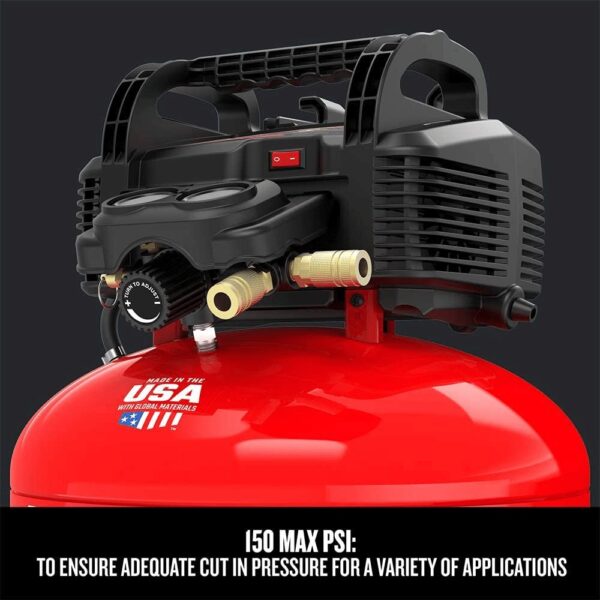 1c16ca83d9094c1399627b027f4f820e 6 Gallon Pancake Air Compressor, Oil-Free, 150 PSI, Portable with Accessory Kit
