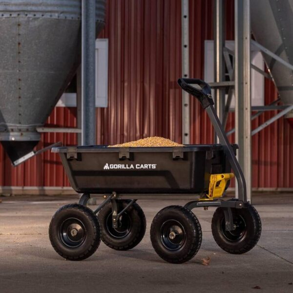 1c679edb6dba4d3b931d0caccdc044d8 7GCG-NF Heavy-Duty Poly Dump Garden Cart with No-Flat Tires, 7 Cubic Feet, 1200-Pound Capacity, Black, Amazon Exclusive