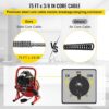 Electric Drain Cleaner Machine by [Brand], 75 Ft x 3/8 Inch, Fits 1-4 Inch Pipes, Portable with 4 Cutters, Powerful Plumbing Tool for Clogs