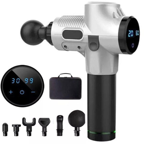 Deep Tissue Massage Gun – 30 Speed 6 Heads Super Quiet Brushless Motor LCD Touch Display Percussion Massager