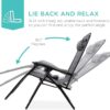 set of 2 adjustable steel mesh zero gravity lounge chair recliners w pillows and cup holder trays