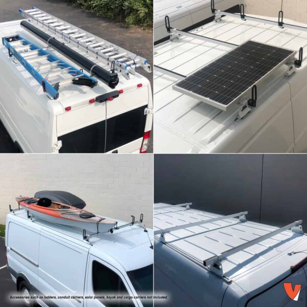 1ce6fb69363b4fe8af8bcb2c7608a711 Vantech Heavy Duty 3 Bar Ladder Roof Rack Fits Nissan NV Cargo Van High Roof