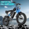 Electric Bike for Adults Q20, 2000/1500W, 37/30MPH,52V 40AH,48V/20AH E-Bike,30-180 Miles Electric Motorcycle, 20′′ Fat Tire Dirt Bike, UL2849 All Terrain for Mountains, Snow, Sand, Road