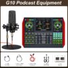Podcast Equipment Bundle,with 3.5mm Condenser Microphone & Live Sound Card – Audio Mixer for Streaming, PC/Mobile Live Singing, Gaming Content Creators, Soundboard with USB Computer Interface