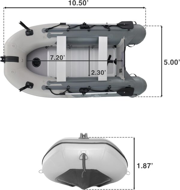1dc0137e79454b04a79e5055153e37ff Inflatable Boat | Yacht Dinghy Tender Raft | Multi Person Fishing Boat | Aluminum Floor Oars | Fishing Rod Holders | Heavy-Duty PVC | 2024 Model |