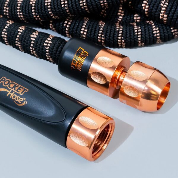 1e5165bb783d4a609af71126745a90e2 2024 Pocket Hose Copper Bullet AS-SEEN-ON-TV Expands to 50 ft REMOVABLE Turbo Shot Multi-Pattern Nozzle 650psi 3/4 in Solid Copper Anodized Aluminum Fittings Lead-Free Lightweight No-Kink Garden Hose