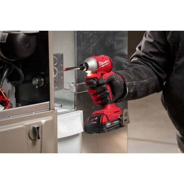 1eba73d89678433db51f6f077a333b05 3650-21P M18 18-Volt Lithium-Ion Compact Brushless Cordless 1/4 in. Impact Driver Kit with One 2.0 Ah Battery, Charger Tool Bag
