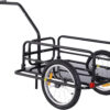 Foldable Bike Cargo Trailer, 80lbs Capacity, 16′′ Wheels, Black, with Hitch