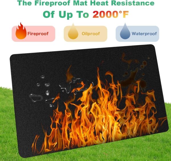 90×52 Inch Under Grill Mat for Outdoor Grill, Fireproof & Waterproof