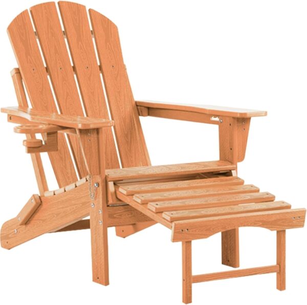 1f6c5301257d4775b8fea281c29b55da Folding Adirondack Rocking Chair,4-in-1 Multifunctional Patio Chair with Retractable Ottoman, Outdoor Chair Wood Texture, Lawn Chair for Porch, Backyard, Pool(Grey)