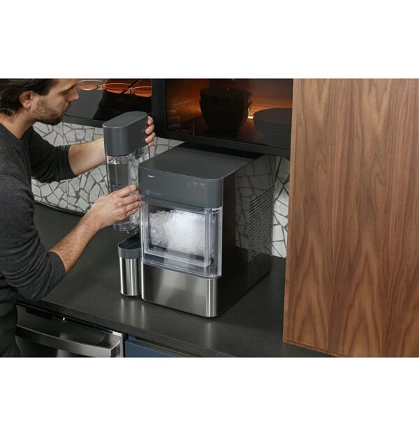 Countertop Nugget Ice Maker | Ice Machine with WiFi Connectivity | Smart Home Kitchen Essentials | Black Stainless