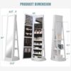 21.6” Wide Jewelry Armoire with Mirror