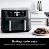 DZ401 Foodi 10 Quart 6-in-1 DualZone XL 2-Basket Air Fryer with 2 Independent Frying Baskets, Match Cook & Smart Finish to Roast, Broil, Dehydrate for Quick, Easy Family-Sized Meals, Grey