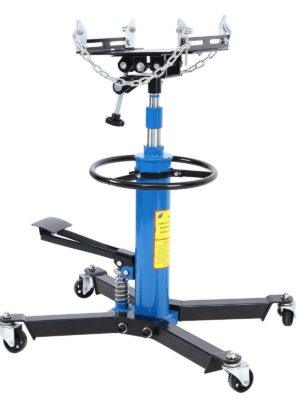 1660 Pounds Hydraulic Car Transmission Jack Vertical Lift with 360° Swivel Wheel Pedal ,Blue,33′′-70′′(0.75Ton)