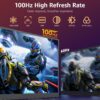Large Portable Monitor-18.5 Inch Computer Gaming Display 100Hz 125% sRGB FHD 1080P USB-C HDMI IPS Screen for Laptop Mac Surface PC PS4/PS5 Xbox Built-in Kickstand, Speakers, VESA Mountable