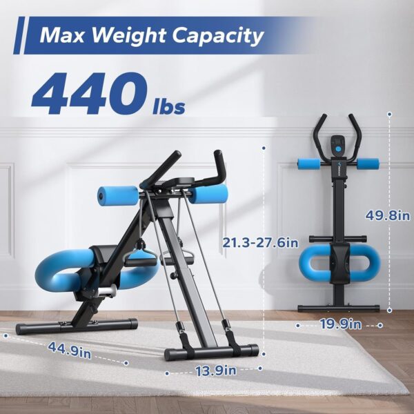 2155769fa0854ea082e3db311951c44e Ab Workout Equipment, Adjustable Ab Trainer Machine for Abs Workout at Home Gym, Foldable, Knee Protection, Abdominal Trainer for Stomach Workout