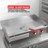 14 Inch Electric Griddle, Non-Stick Flat Top Grill Commercial Electric Countertop Griddles Stainless Steel Adjustable Temperature Control 90°F-575°F for Home or Restaurant Use