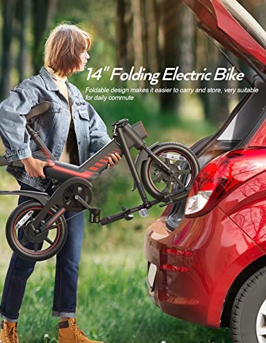 14′′ Folding Electric Bike for Adults & Teens with Built-in Li-ion Battery