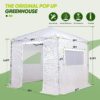EAGLE PEAK 6×4 Portable Walk-in Greenhouse, Pop-up Indoor Outdoor Garden Green House, Zippered Door and Windows, PE Cover, White