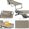 Adjustable 4-Position Folding Chaise Lounge Chair with Pillow Pocket, Supports 265lbs