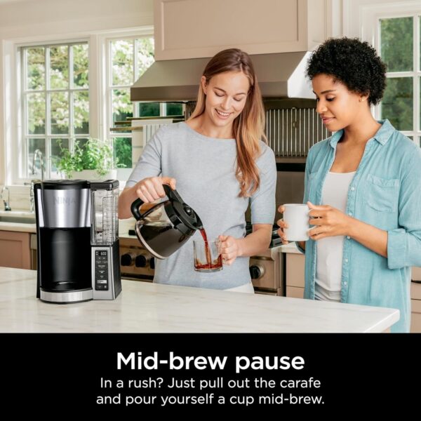 Ninja 12-Cup Programmable Coffee Brewer, 2 Brew Styles, Adjustable Warm Plate, 60oz Water Reservoir, Delay Brew – Black/Stainless Steel