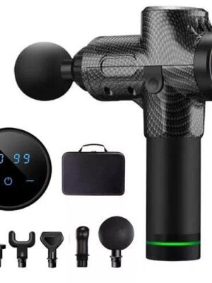 Deep Tissue Massage Gun – 30 Speed 6 Heads Super Quiet Brushless Motor LCD Touch Display Percussion Massager