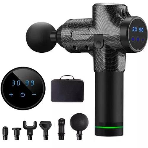 Deep Tissue Massage Gun – 30 Speed 6 Heads Super Quiet Brushless Motor LCD Touch Display Percussion Massager