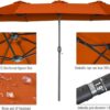15ft Patio Umbrella with Solar Lights, Large Double Umbrella Outdoor, Rectangle 180”x106” Umbrellas with 156 PCS LED Lights and Crank Handle for Backyard Deck Pool Shade in Black(1.9′′ Pole)