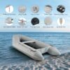 CO-Z 10ft Inflatable Dinghy Boat, 4 Person 990lb Transom Sport Tender Boat with Pump Aluminum Oars Floor, Heavy Duty Inflatable Raft Kayak for Adults