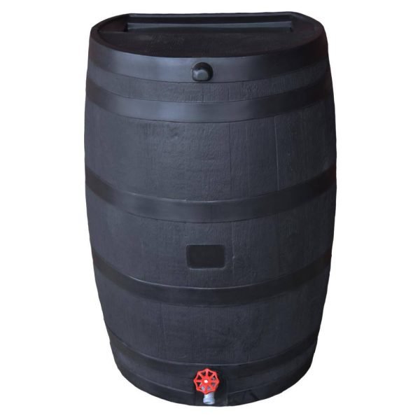 22404798e5b84b418642e7c591b71b21 RTS Home Accents 50 Gal. Rain Barrel Black Colour with Plastic Spigot