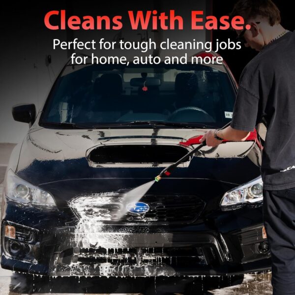 Electric Pressure Washer 2.0, Powerful 1.4 GPM 2000 PSI Car Pressure Washer Sprayer, Snub Nose & Tip Attachment, Use,Car Soap, Patio Boat RV Motorcycle Car Garage Deck Adam’s Polishes
