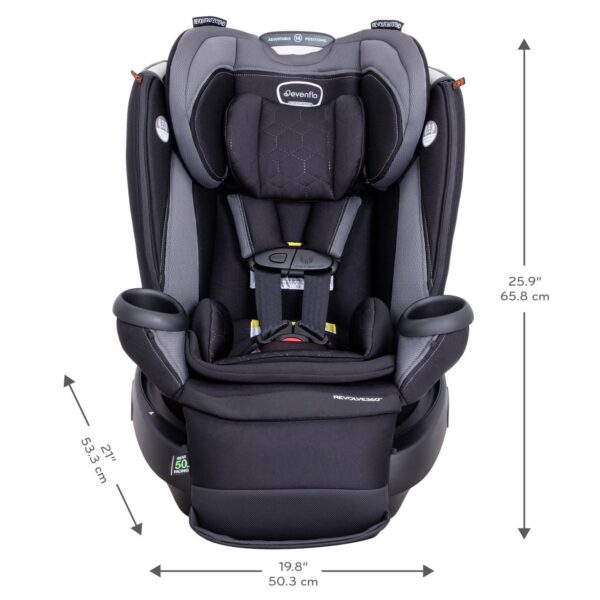 Revolve360 Extend Convertible Car Seat with 360 Degree Rotation, Extended Rear-Facing, Forward-Facing, Booster Mode, and Secure Latch Install, Revere Gray