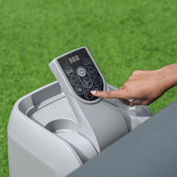 22c125fb035a423ca631047c6d7e4ccf 4 to 6 Person Inflatable Hot Tub Square Portable Outdoor Spa with 114 Soothing AirJets and Insulated Cover, Gray-Coleman