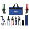 Tool Kit – 9 Piece Set Includes Aviation Snips with Metalworking Tools & Bag