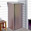 Aoxun 6.2×4 FT Shed Outdoor Storage Shed Metal Garden Shed with Lockable Doors & Slooping Roof Tool Shed Bike Shed for Backyard, Patio, Poolside (Brown)