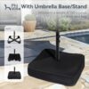 15ft Patio Umbrella Double-Sided Outdoor Market Extra Large Umbrella with Crank, Umbrella Base Included (Dark Red)