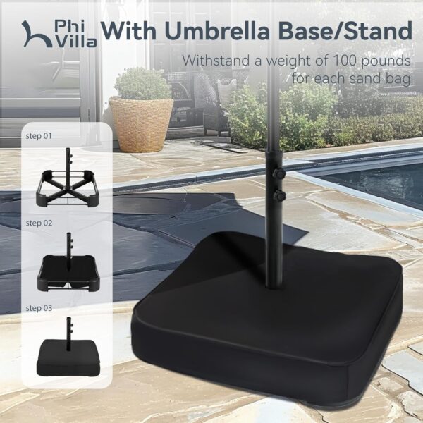 22f12096f5794d12ad8d81dbc3b2834b 15ft Patio Umbrella Double-Sided Outdoor Market Extra Large Umbrella with Crank, Umbrella Base Included (Dark Red)