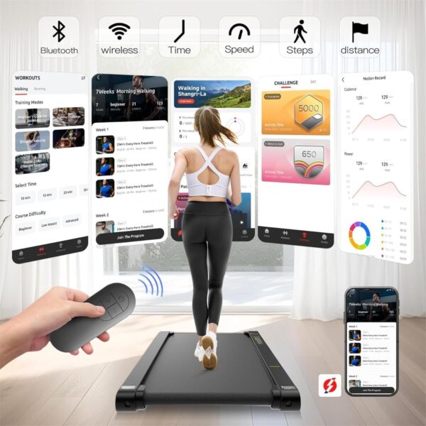 237fd5821154423ab8bb7bf20b3ef8ef Walking Vibration Pad with APP, 3 in 1 Under Desk Treadmill, 2.5HP Low Noise Walking Treadmill Pad with Remote Control,Portable Treadmills for Home Office