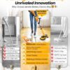 6000mAh Battery Electric Mop M1, 800RPM Cordless Electric Power Scrubber & Mops for Floor Cleaning, Best Automatic Spin Mops with Smart Display,Rotating Mop with LED Light & Water Spray-qimedo