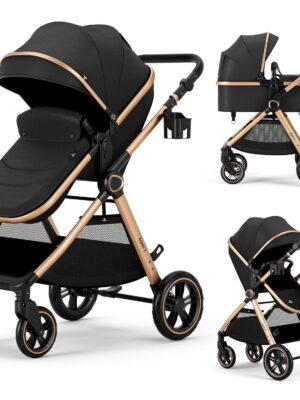 2 in 1 Baby Stroller, Convertible Bassinet Pushchair for Infants and Newborns 0-36 Months