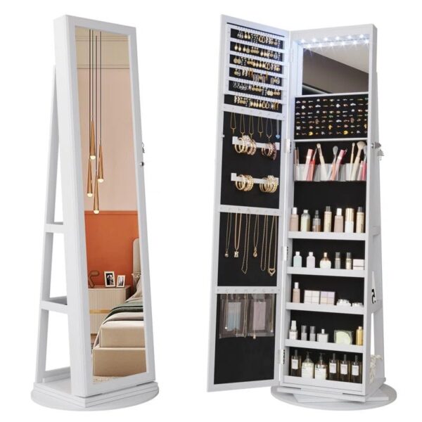 21.6” Wide Jewelry Armoire with Mirror