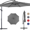 9.8FT Offset Patio Umbrella Hanging Cantilever Umbrella Outdoor Sun Shade with Easy Tilt Adjustment, 8 Ribs, UV Protection for Backyard, Lawn, Garden and Pool, Blue