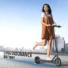 Electric Scooter – 8.5′′ Solid Tires, 350W Motor, Up to 19 MPH and 21-23 Miles Long-Range Portable Foldable Commuting Scooter for Adults with Double Braking System and App